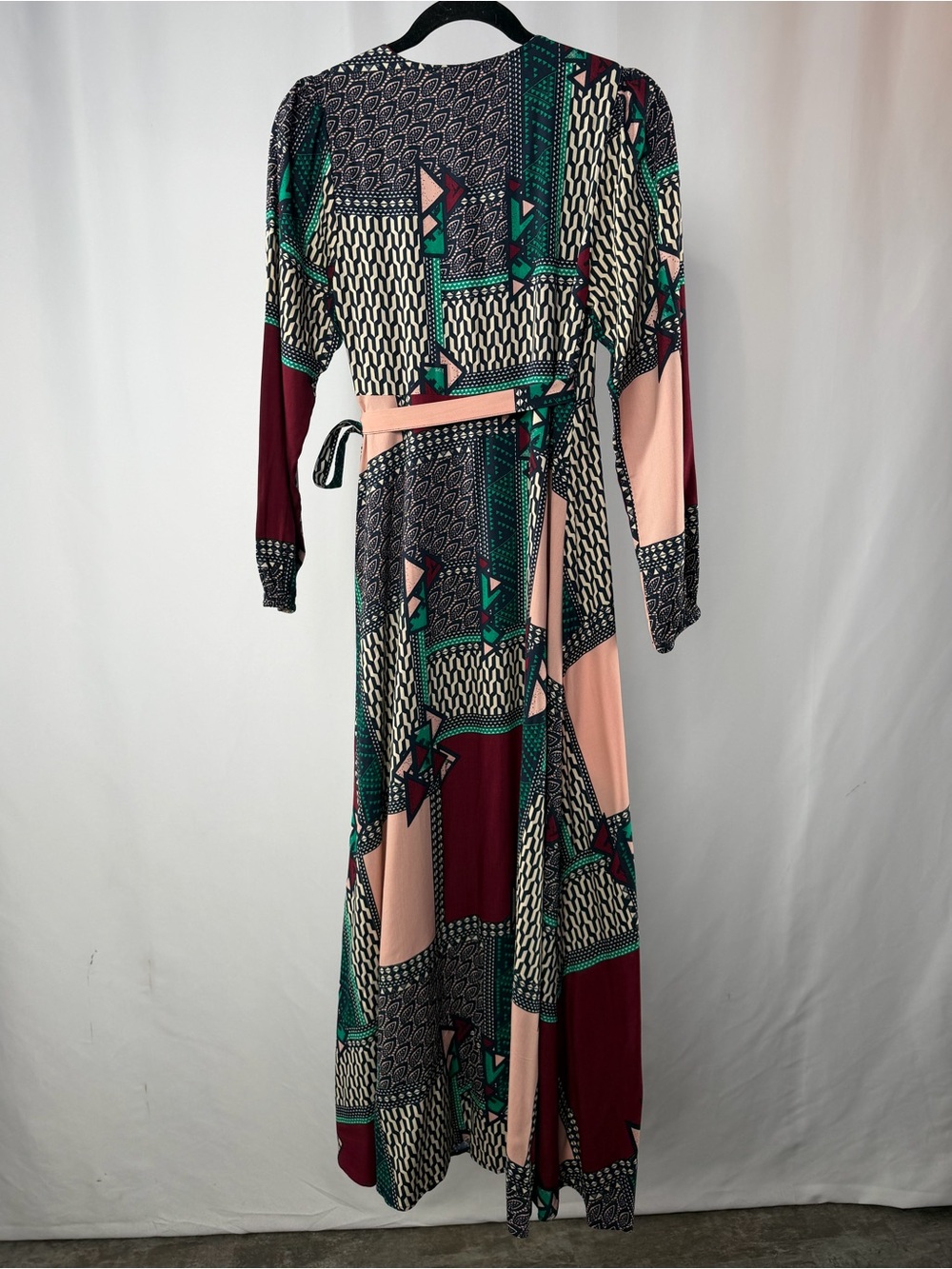 NWT Anthropologie Porridge Multi Color Abstract Patch Work Wrap Maxi Dress XS - Picture 7 of 10